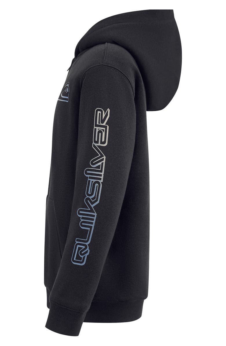 Quiksilver Kids' High Pile Fleece Lined Full Zip Hoodie, Alternate, color, Black