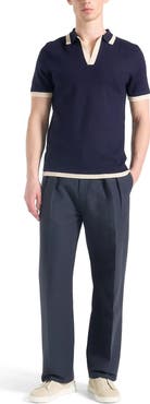 Manière De Voir Lambert Contrast Detail Knit Polo Shirt