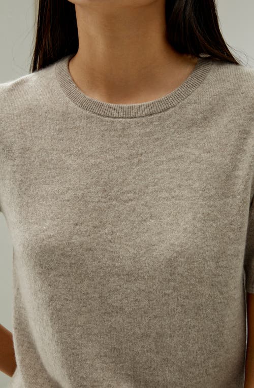 Shop Lilysilk Baby Cashmere Crew Neck Knit Top In Camel