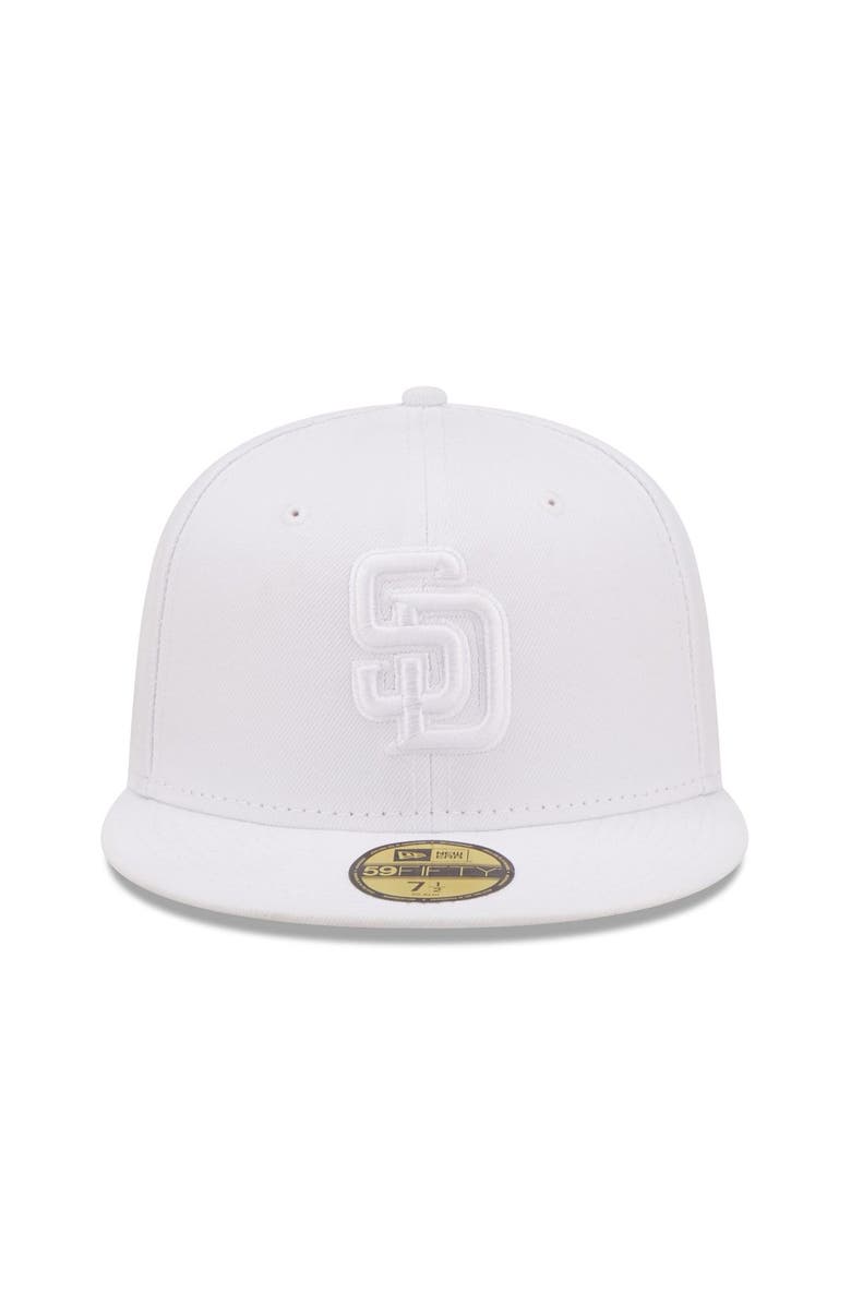 New Era Men's New Era San Diego Padres White on White 59FIFTY Fitted Hat, Alternate, color,
