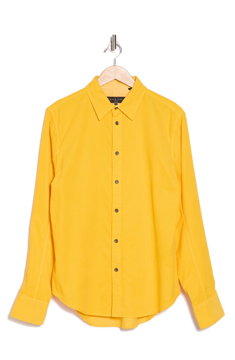 rag & bone Fit 2 Cotton Corduroy Button-Up Shirt, Alternate, color, Yellow