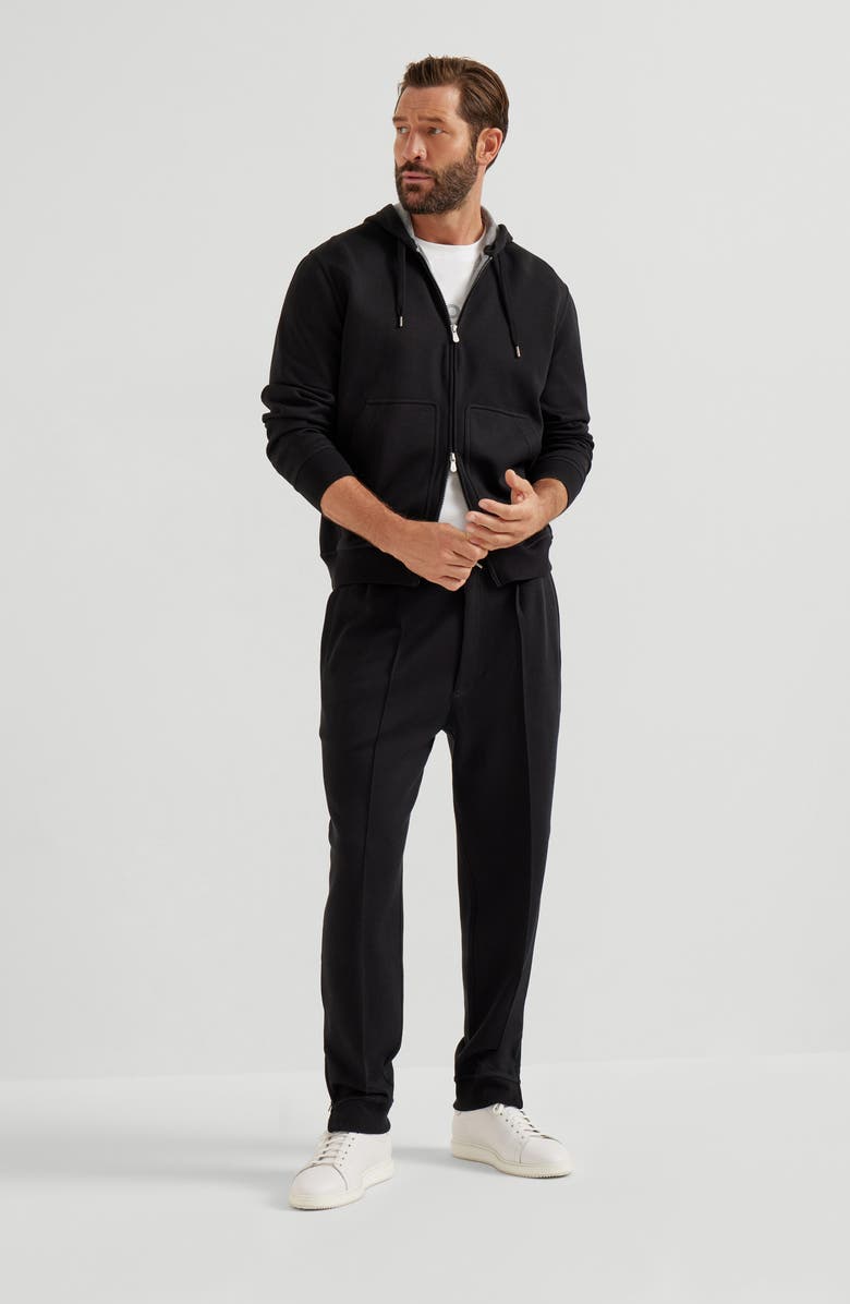 Brunello Cucinelli Double cloth trousers, Alternate, color, Black