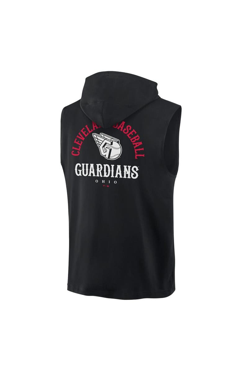 FANATICS Men's Fanatics Black Cleveland Guardians Fire Speed Sleeveless Pullover Hoodie, Alternate, color, Black