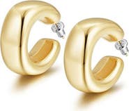 Jane Basch Designs Oversize Puff Hoop Earrings