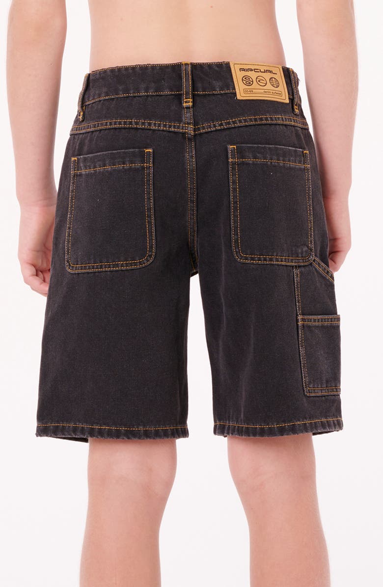 Rip Curl Kids' Hyped Up Denim Carpenter Shorts, Alternate, color, Washed Black
