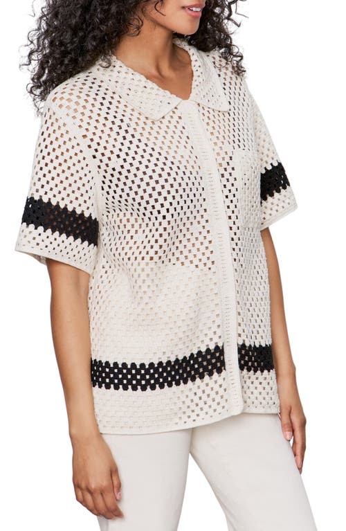 Sanctuary Crochet Stitch Cotton Resort Shirt