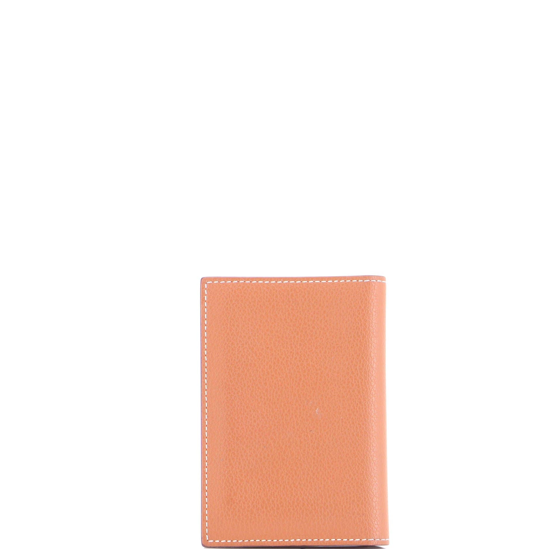 Pre-Owned Hermes MC2 Euclide Card Holder Case Leather, Alternate, color, Gold