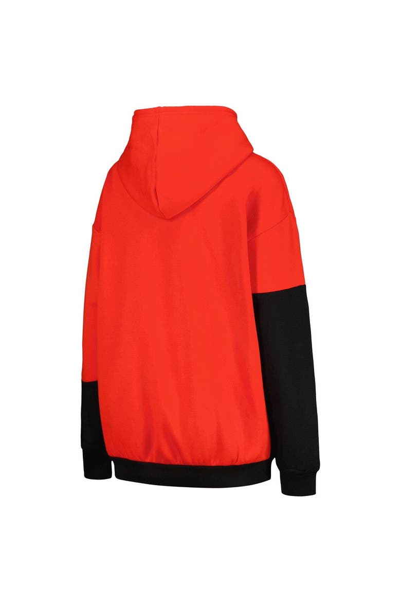 Women's Gameday Couture Scarlet/Black Nebraska Huskers Matchmaker Diagonal Cowl Pullover Hoodie, Alternate, color, Scarlet