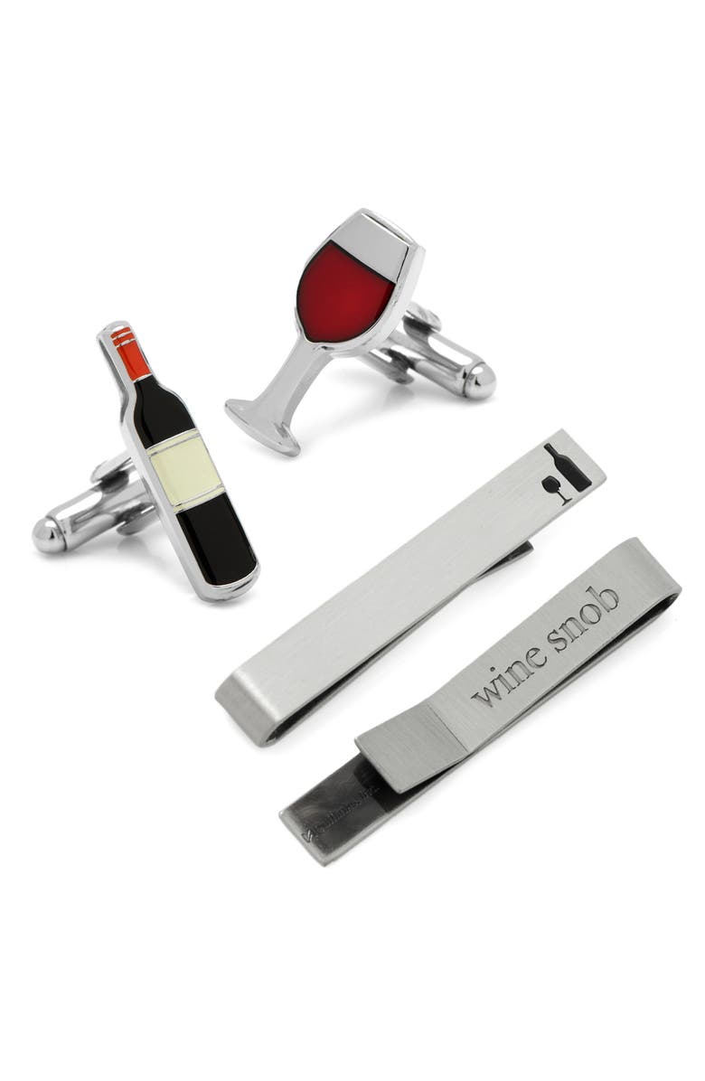 Cufflinks, Inc. Wine Lover Tie Bar & Cuff Links Set, Main, color, Multi