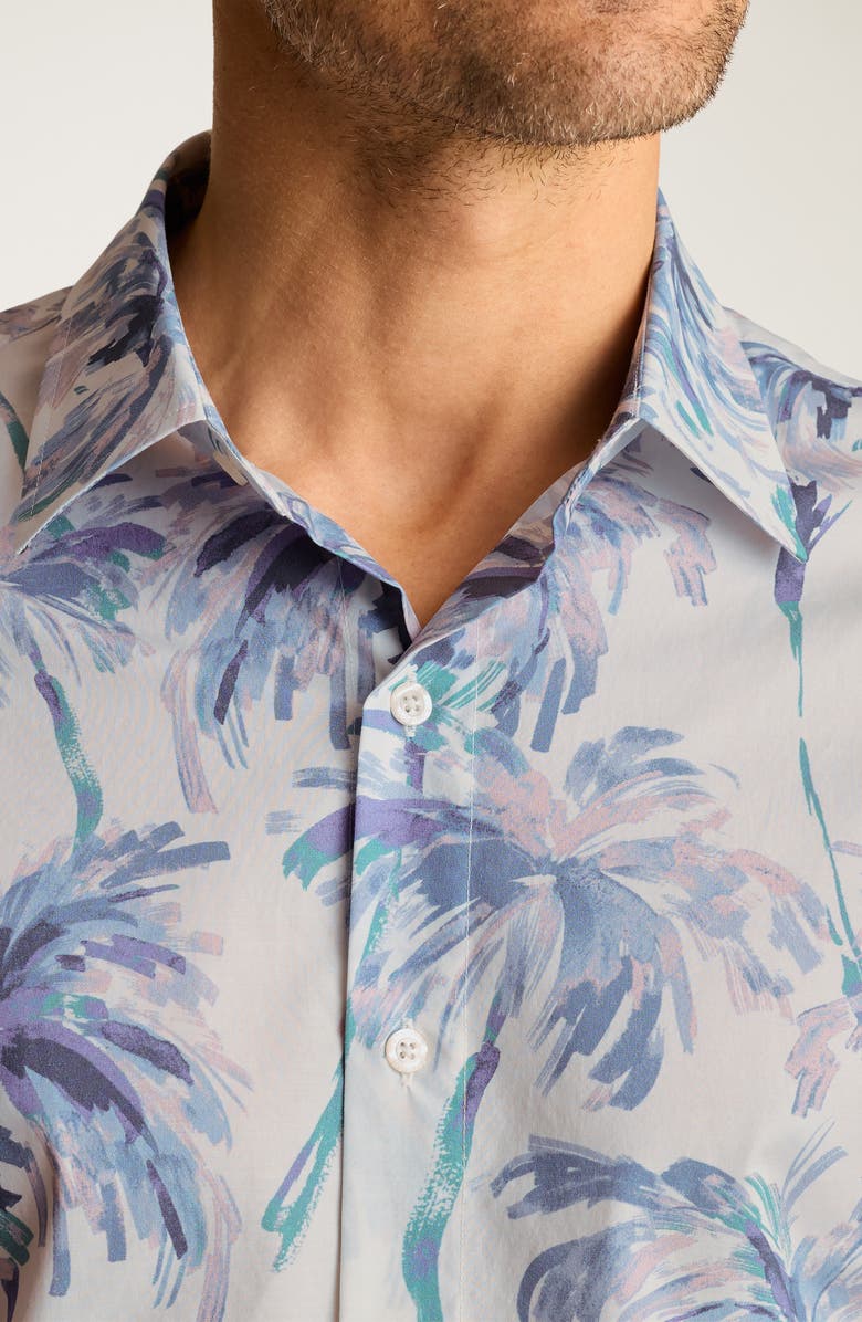Bonobos Riviera Slim Fit Palm Print Short Sleeve Button-Up Shirt, Alternate, color, Paradiso Palms
