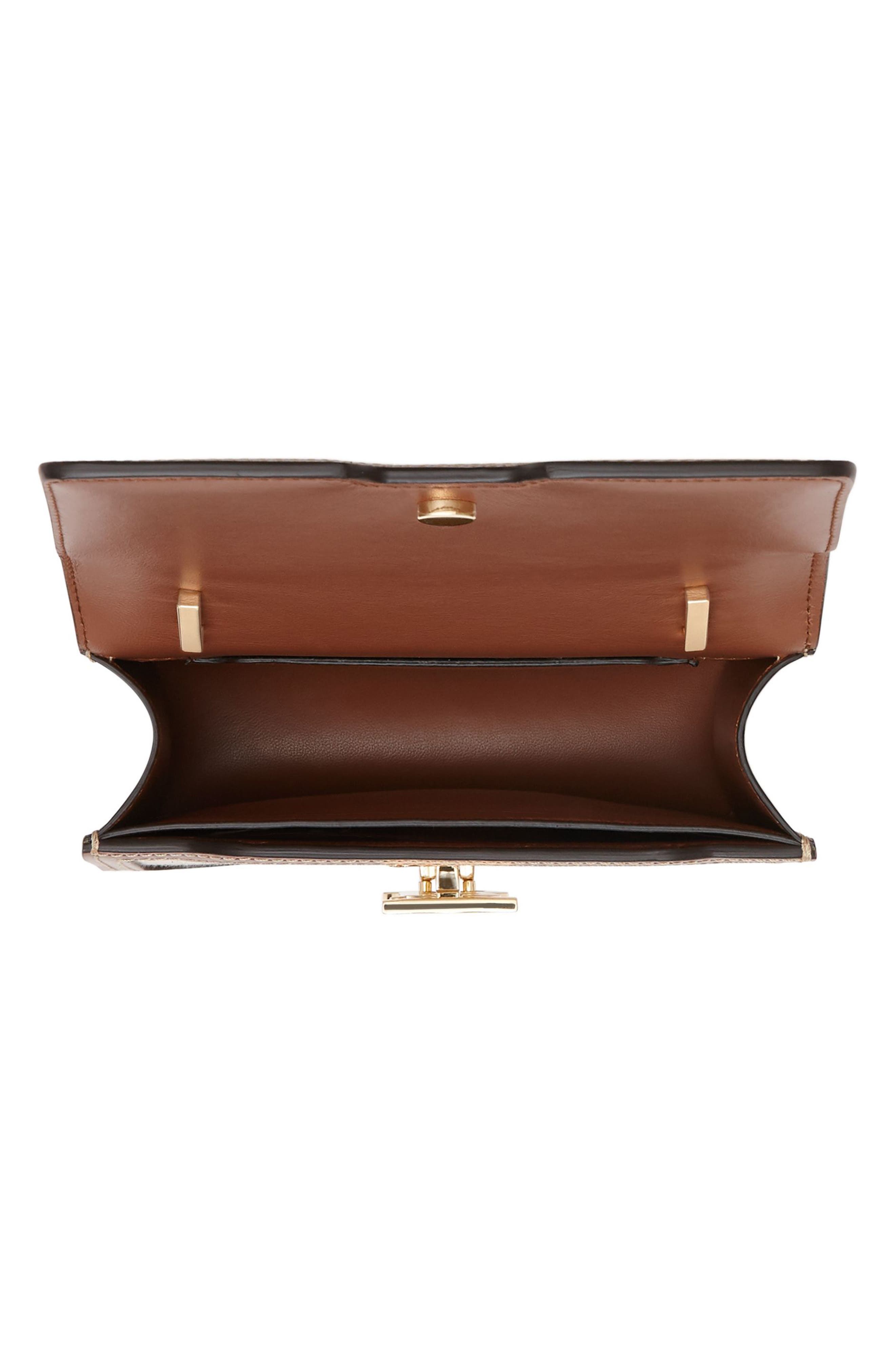 Burberry TB Monogram Canvas & Leather Shoulder Bag, Alternate, color, 