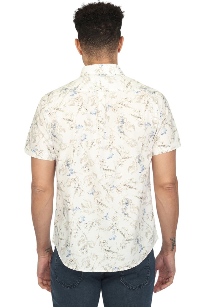 Blooms Print Short Sleeve Shirt, Alternate, color, White