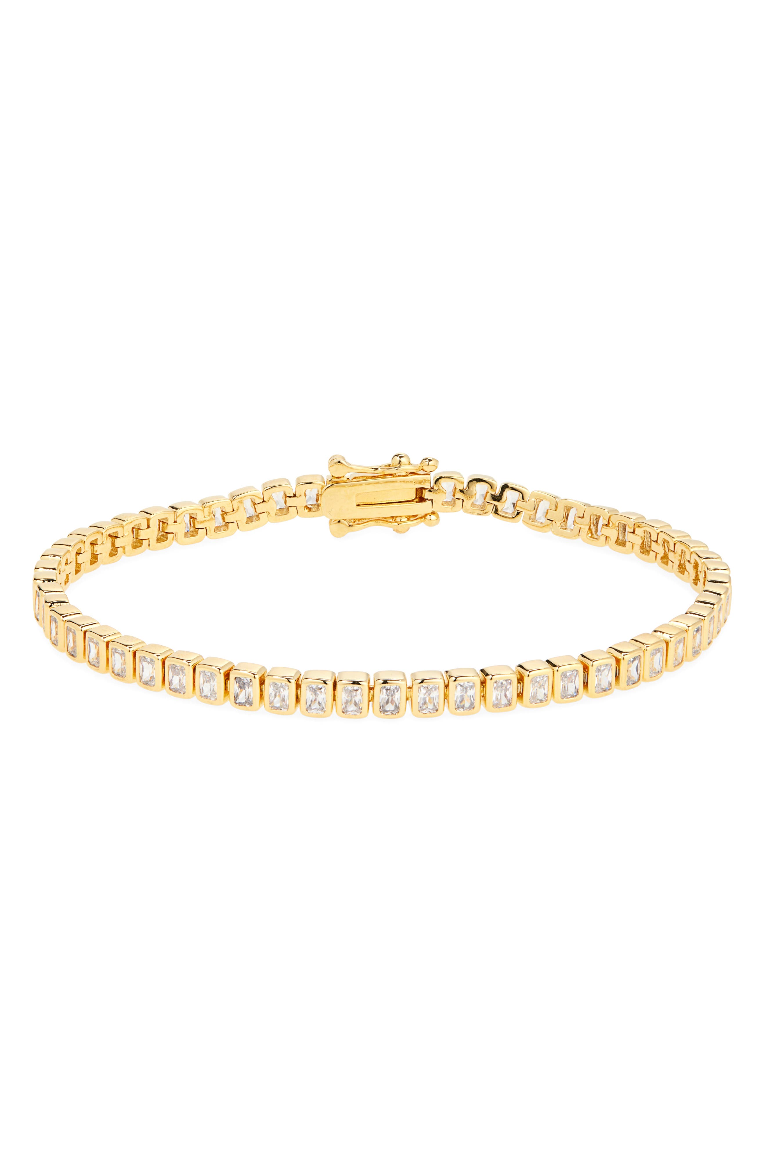 Nordstrom Baguette Cubic Zirconia Bezel Tennis Bracelet