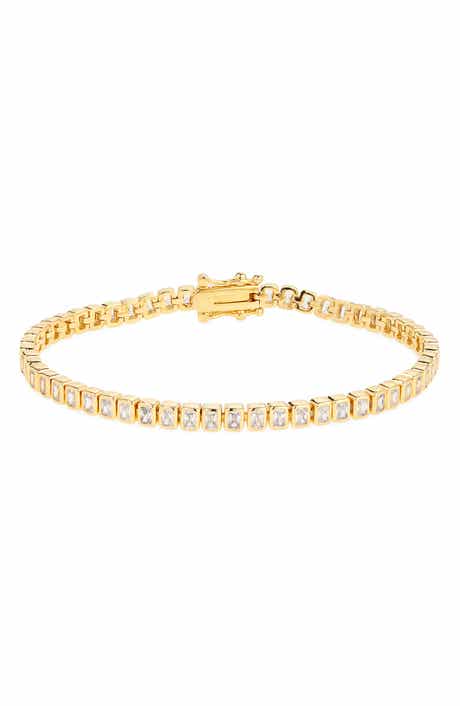 Nordstrom Baguette Cubic Zirconia Bezel Tennis Bracelet