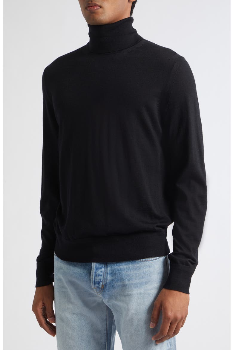 Cashmere & Silk Turtleneck Sweater, Alternate, color, NAA BLACK