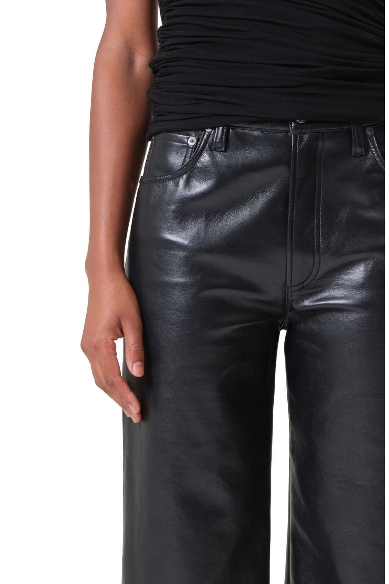 Ren High Waist Ankle Wide Leg Leather Blend Pants, Alternate, color, DETOX