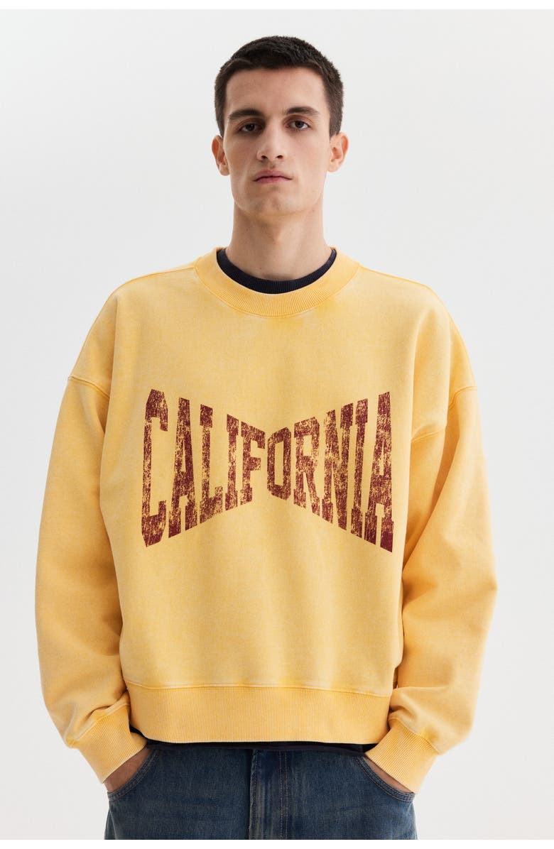 H&M Oversized Fit Sweatshirt, Alternate, color, Light Orange/California