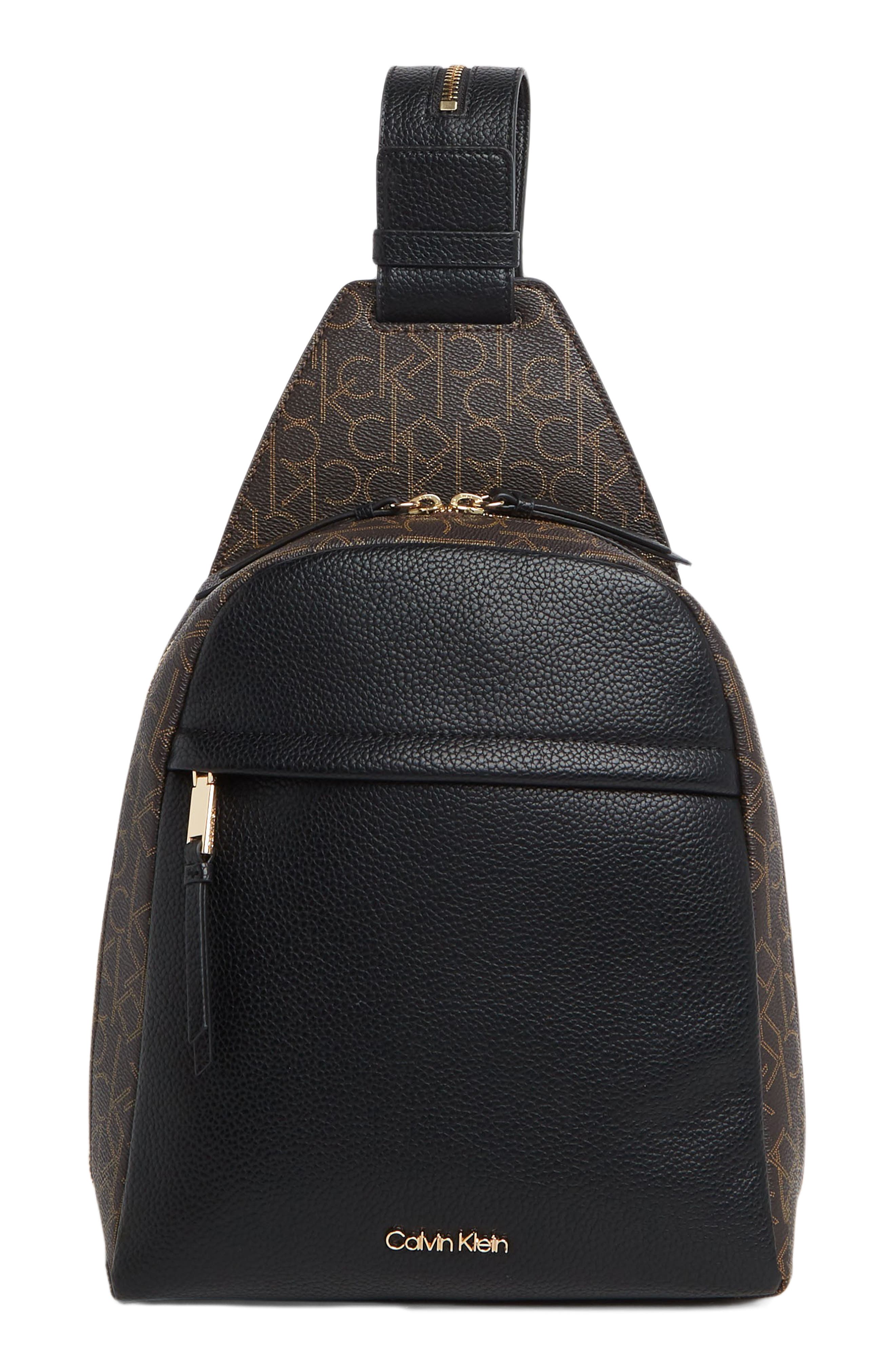 Calvin Klein Mia Leather Backpack, Main, color, 