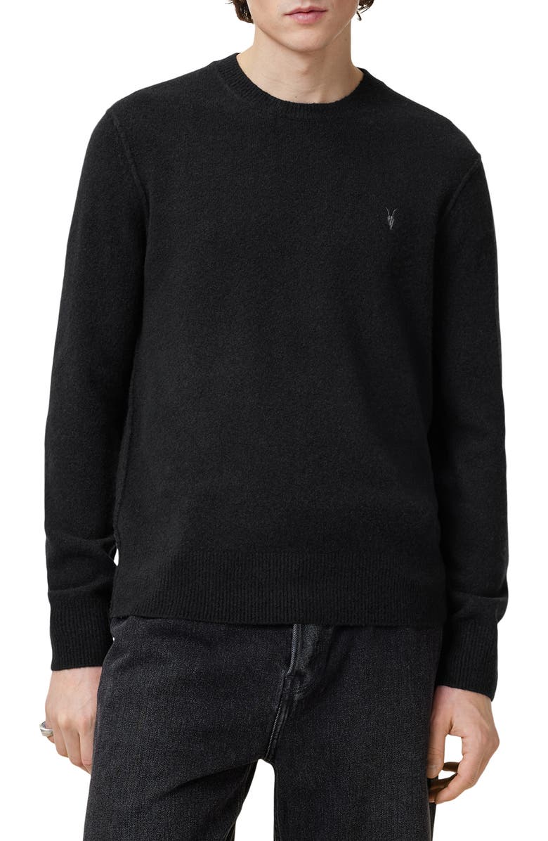 AllSaints Statten Crewneck Sweater, Main, color, Black
