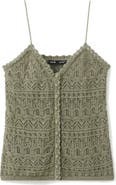 MANGO Open Knit Button-Up Camisole