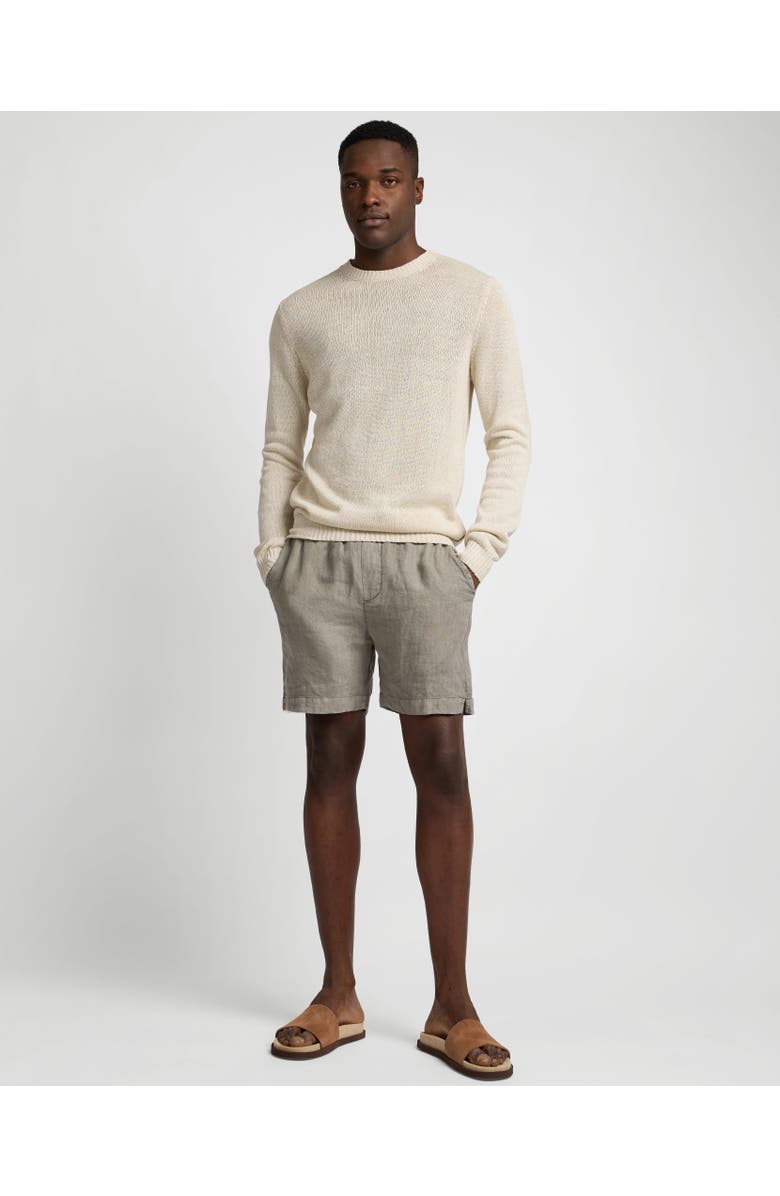 Onia Silk Linen Long Sleeve Crewneck Sweater, Alternate, color, Taupe