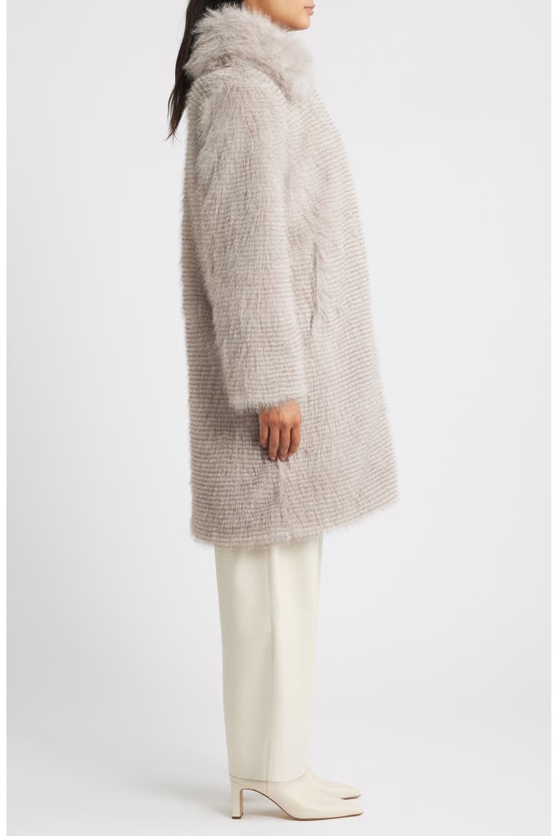 Long Faux Fur Coat, Alternate, color, LIGHT GREY MIX