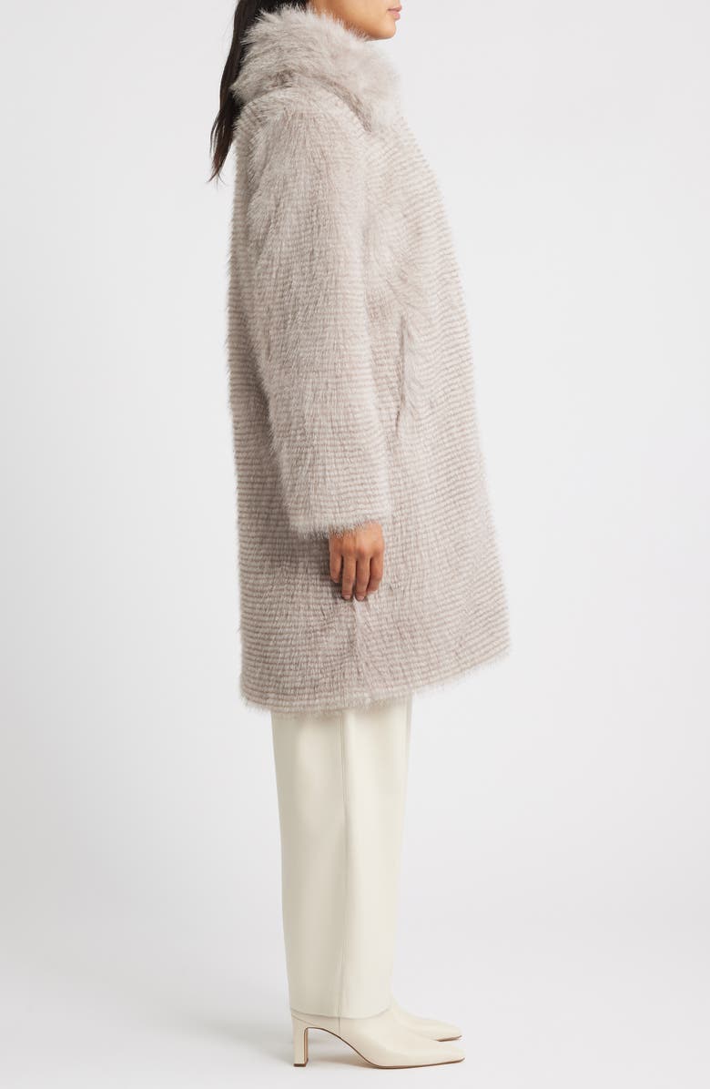 Bernardo Long Faux Fur Coat, Alternate, color, Light Grey Mix