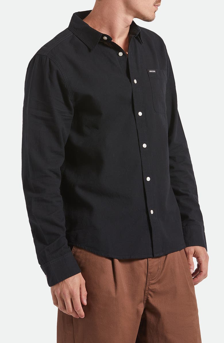 Brixton Charter Cotton Button-Up Shirt, Main, color, Black