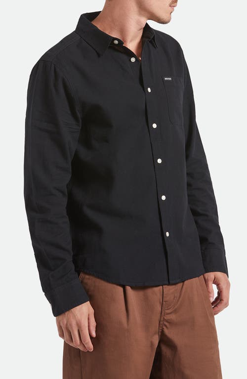 Brixton Charter Cotton Button-up Shirt In Black