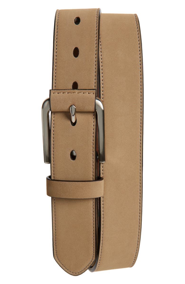 Original Penguin Faux Suede Belt, Main, color, Khaki
