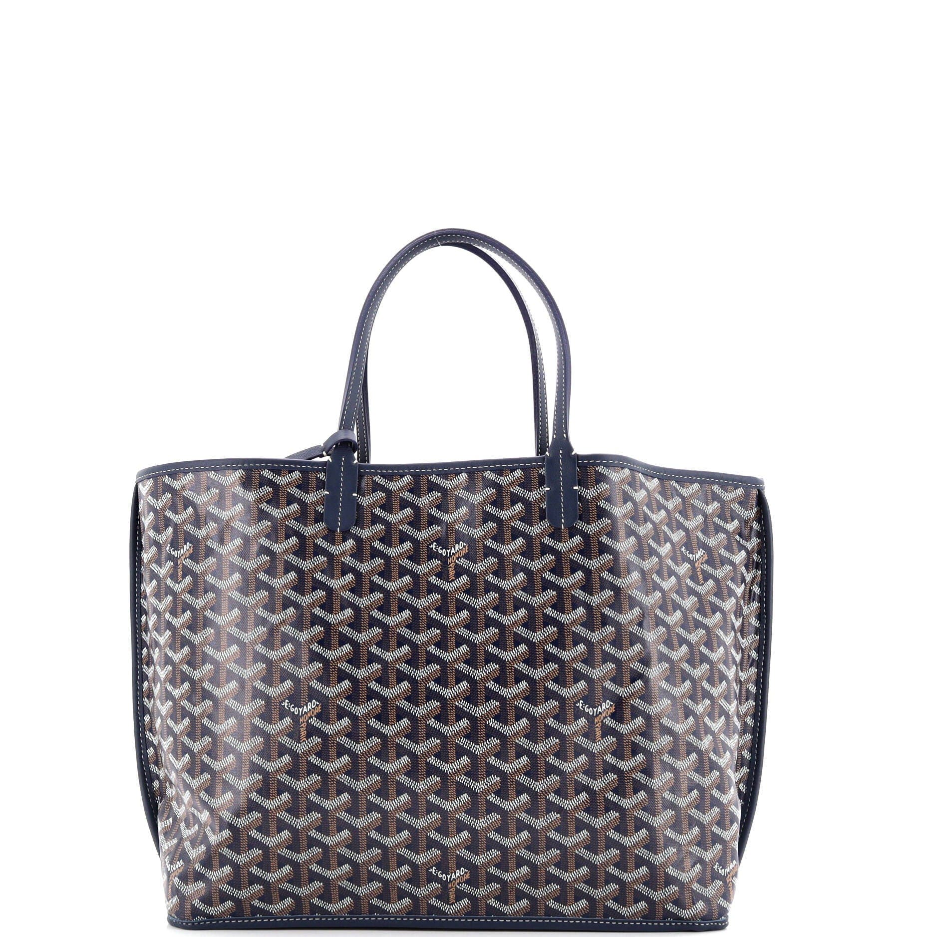 Pre-Owned Goyard Anjou Reversible Tote Embroidered Coated Canvas PM, Alternate, color, Blue