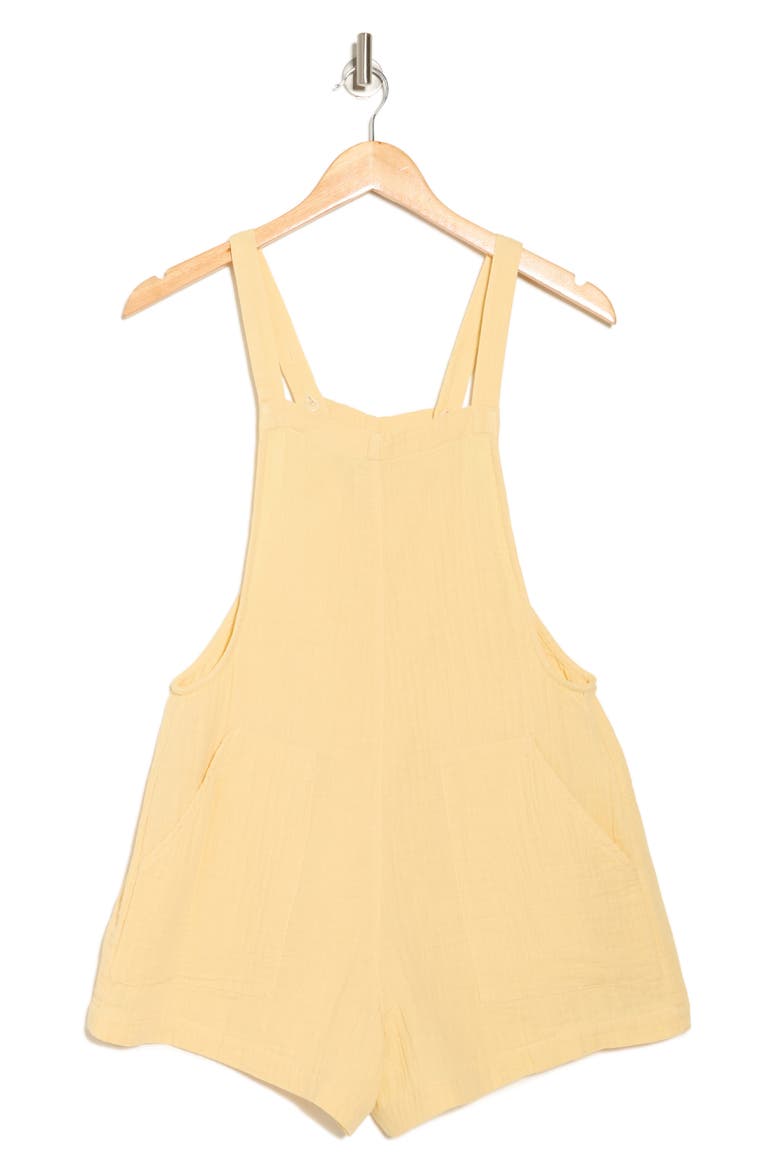 Beach Crush Cotton Gauze Cover-Up Romper, Alternate, color, PALE YELLOW