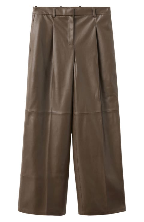 Riga Faux Leather Wide Leg Pants