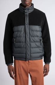 Moncler Mistral Mixed Media Down Puffer Jacket