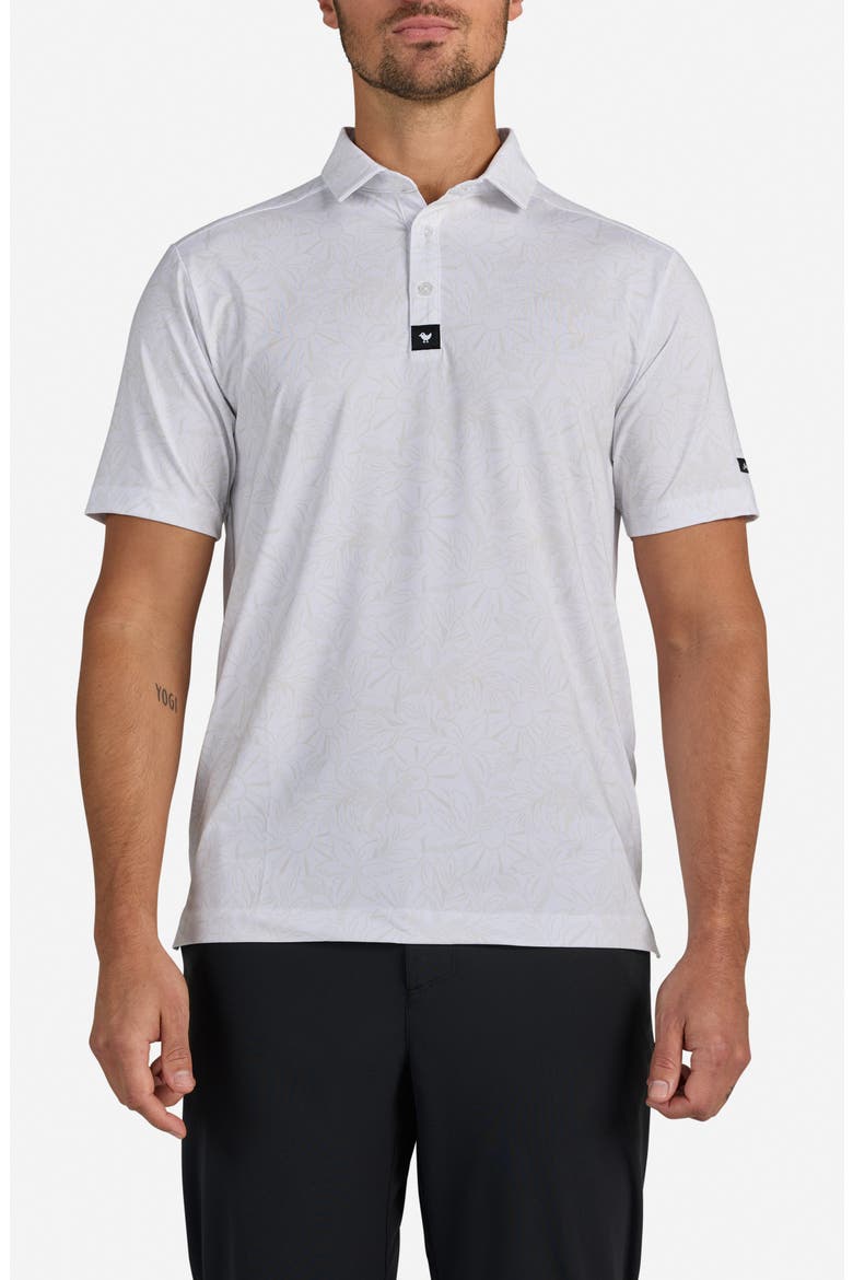 White Bloom Floral Performance Golf Polo, Main, color, WHITE BLOOM