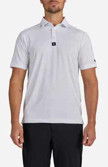 White Bloom Floral Performance Golf Polo