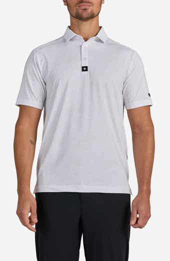 White Bloom Floral Performance Golf Polo