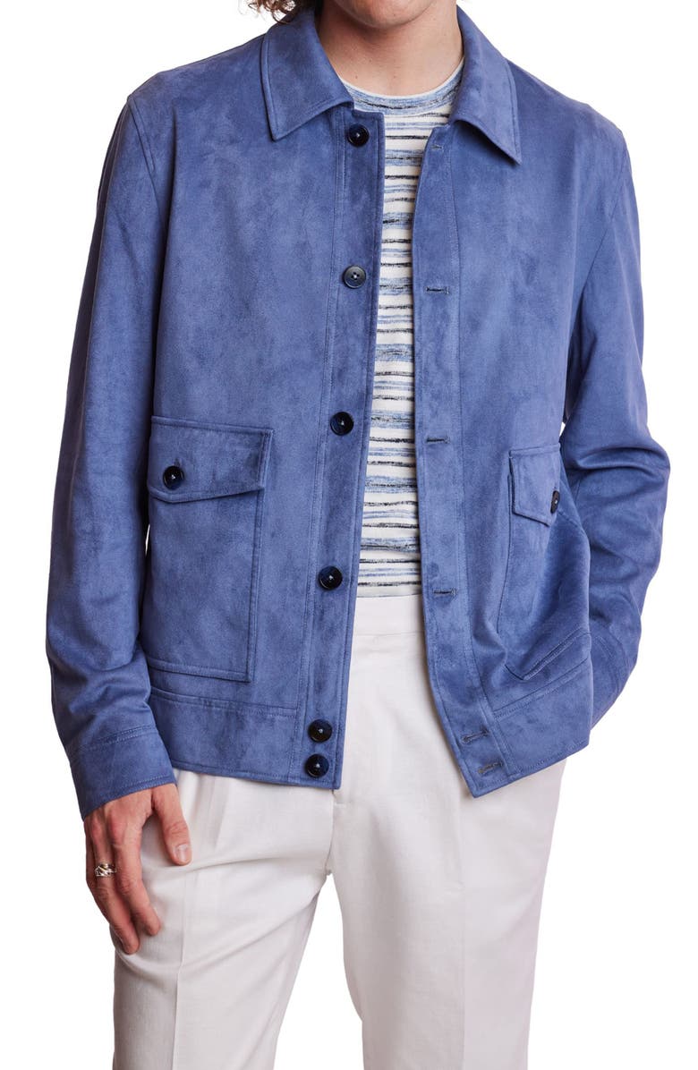 PAISLEY & GRAY Milo Faux Suede Jacket, Alternate, color, Soft Blue Micro Suede