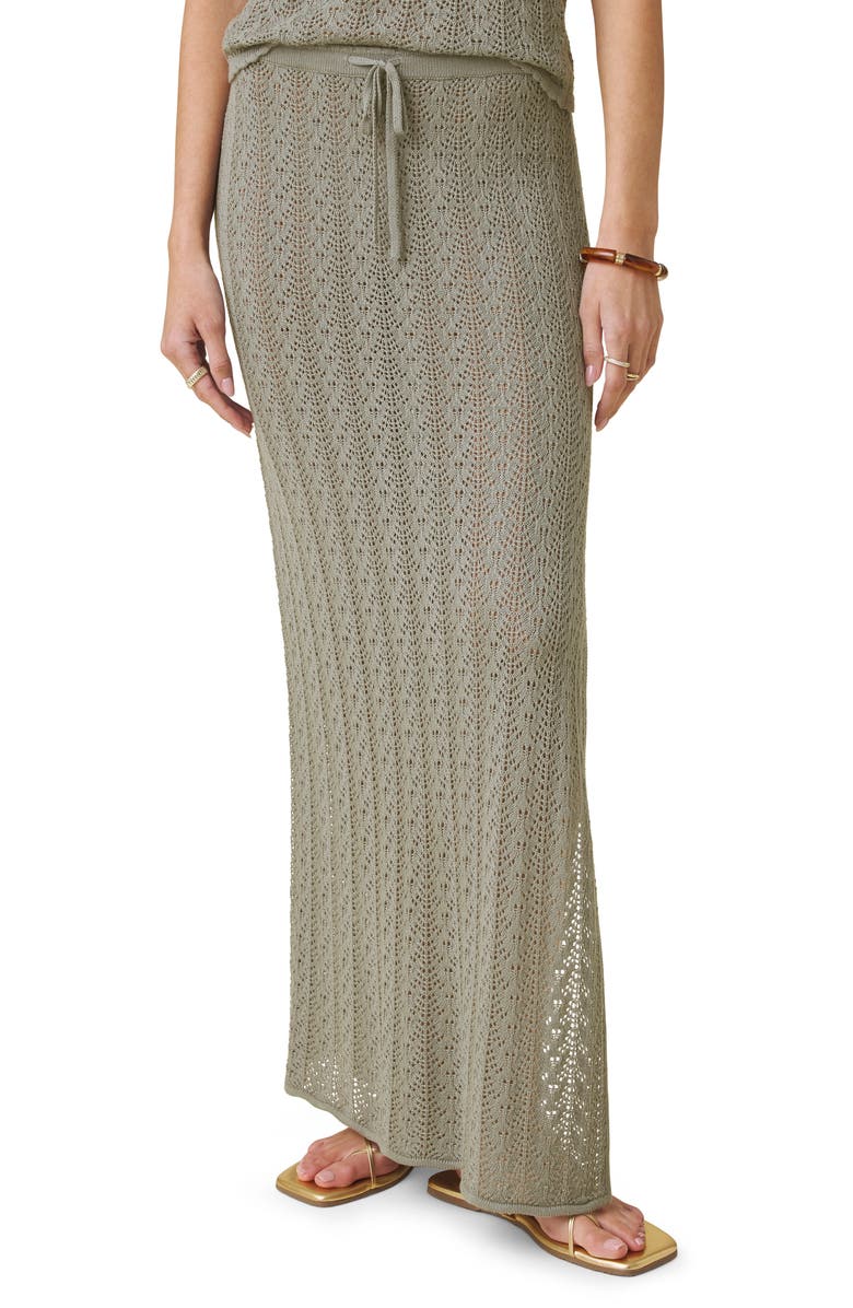 Splendid Eleni Pointelle Maxi Sweater Skirt, Main, color, 