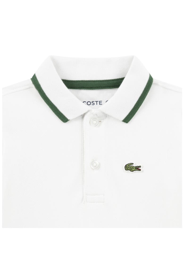 Polo Collar Stretch Cotton Piqué Romper, Alternate, color, BLANC