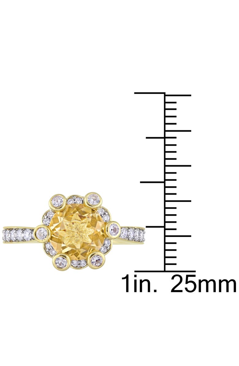 Julianna B. Citrine White Sapphire & Diamond Halo Ring 14k, Alternate, color, Citrine