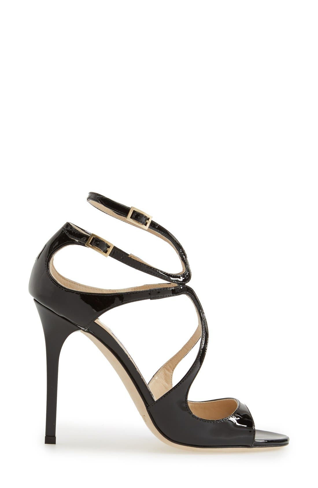 Jimmy Choo Lang Patent Sandal, Alternate, color, 