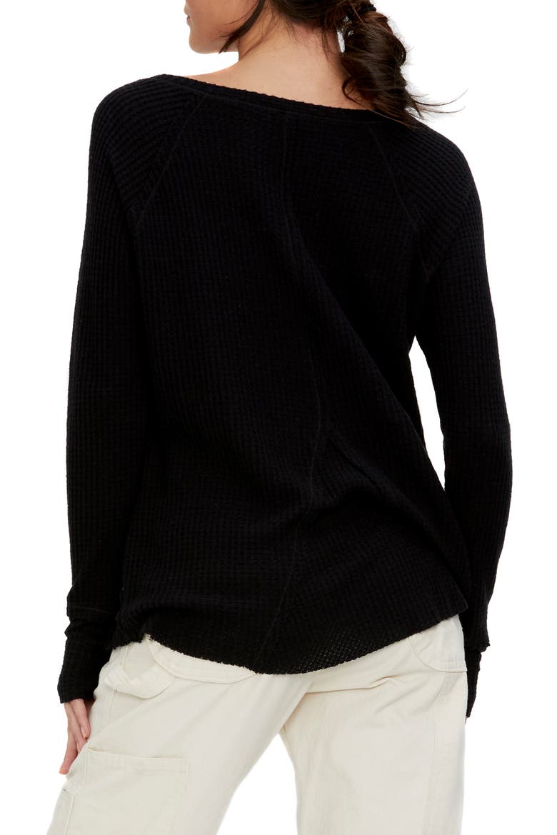 Kim Notch Thumbhole Sweater, Alternate, color, BLACK