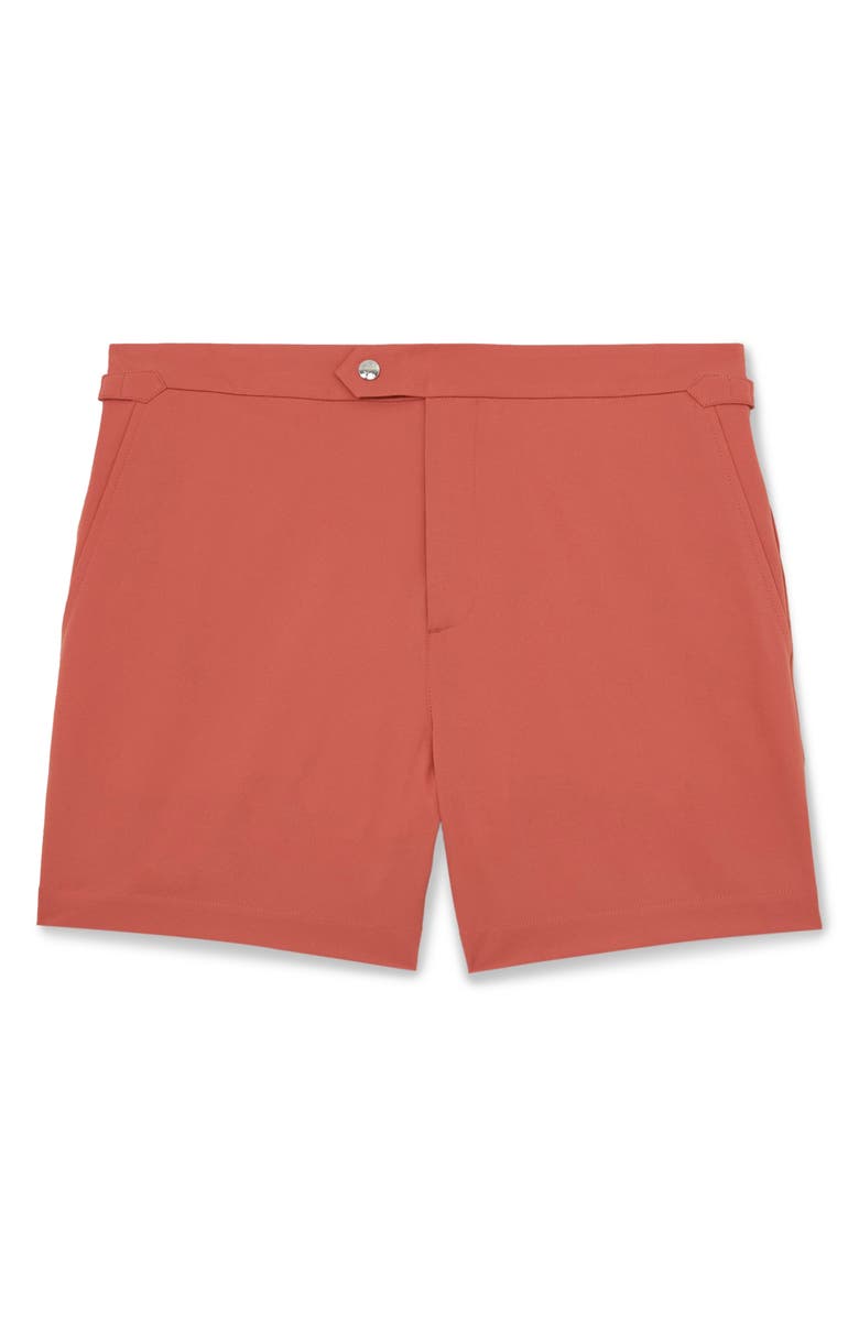 Reiss Sun Solid Side Adjuster Swim Trunks, Alternate, color, Dusty Orange