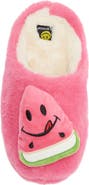 JOE BOXER Happy Watermelon Faux Fur Clog Slipper