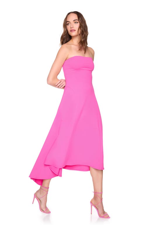 Shop Susana Monaco Strapless High/low Dress In Hot Pink