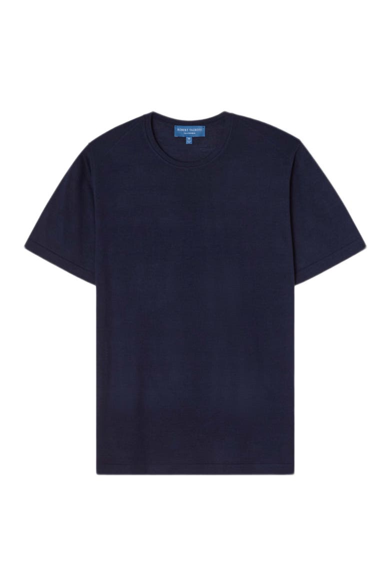 Lawrence Wool Silk Fine Gauge Jersey Tee, Main, color, Navy