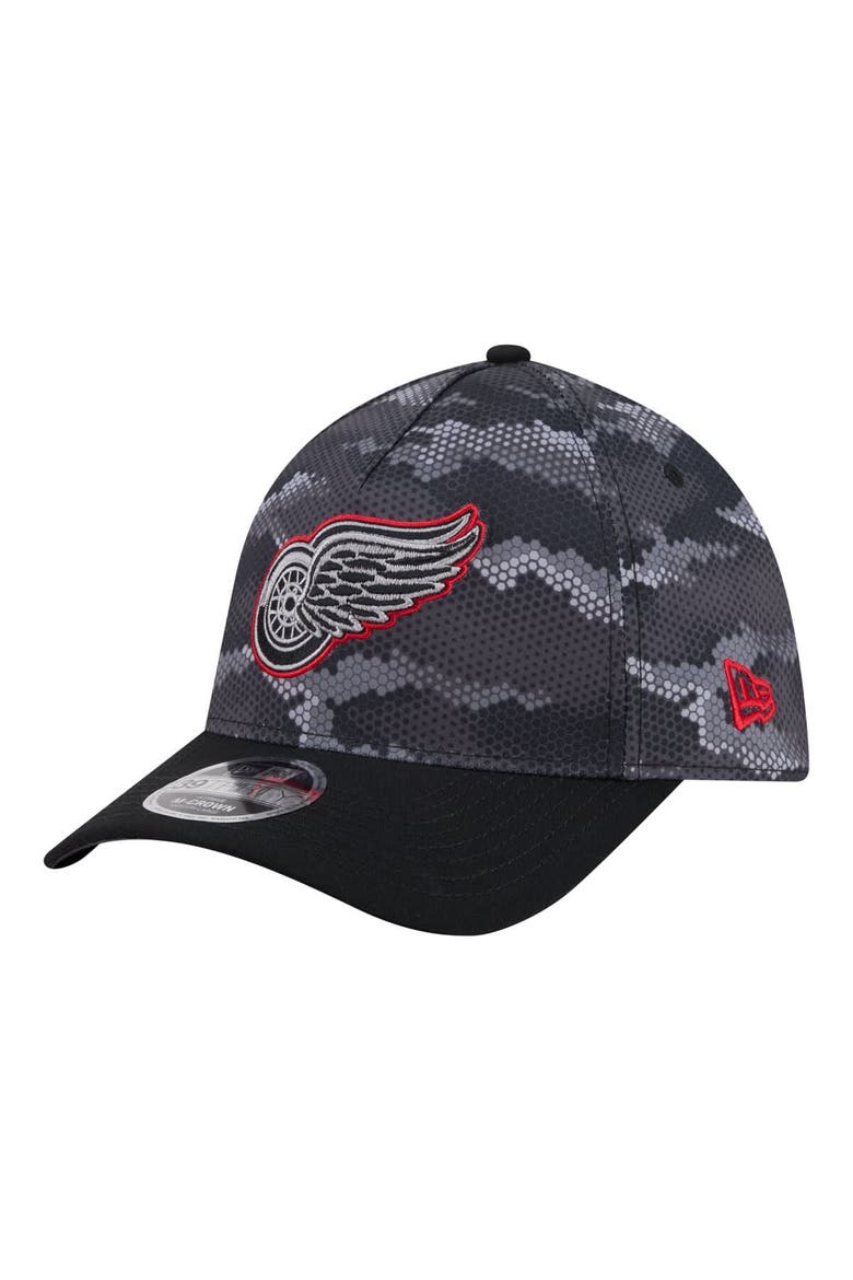 Men's New Era Black Detroit Red Wings Zero Dark 39THIRTY Flex Hat, Main, color, Black