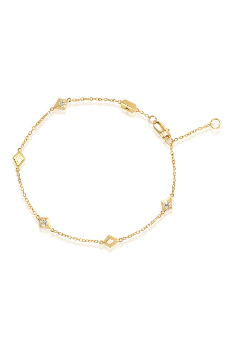 Elegance Diamond Geometric Station Bracelet, Main, color, 14K YELLOW GOLD