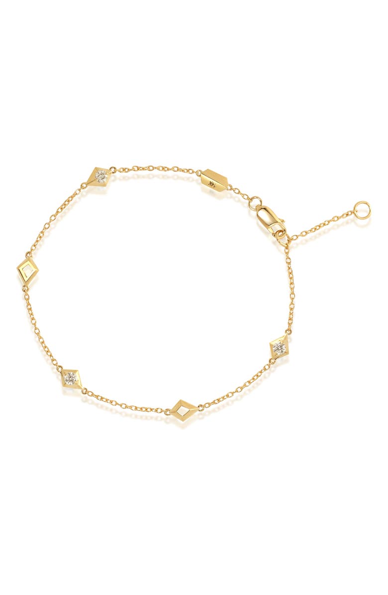 VALANI ATELIER Elegance Diamond Geometric Station Bracelet, Main, color, 14K Yellow Gold